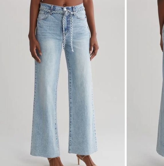 Kensie Denim - Kensie "The Carla" High-Rise Wide Leg Jeans w/ Removable Braided Belt | Size 2/2